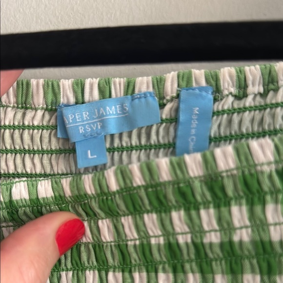 Green Gingham Ruffle Top - Picture 2 of 2